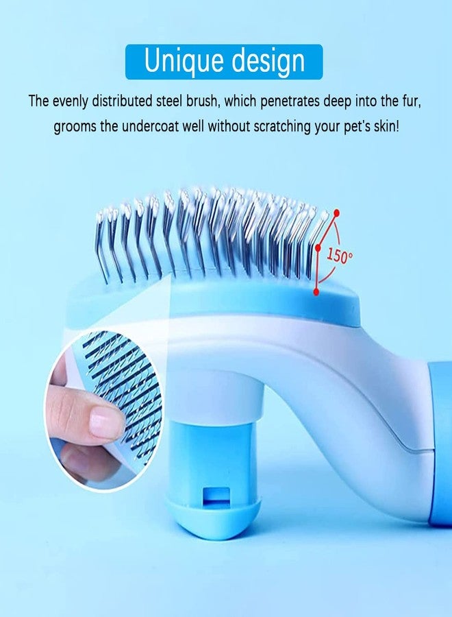 زيبويو فرشاة ZIBUYU® للكلاب، فرشاة تمشيط، فرشاة عناية بالحيوانات الأليفة، للاستخدام اليومي لتنظيف الفراء المتساقط والأوساخ، رائعة للكلاب والقطط ذات الشعر متوسط الطول، فرشاة إزالة الشعر المتساقط للكلاب والقطط (أزرق) - Image 5